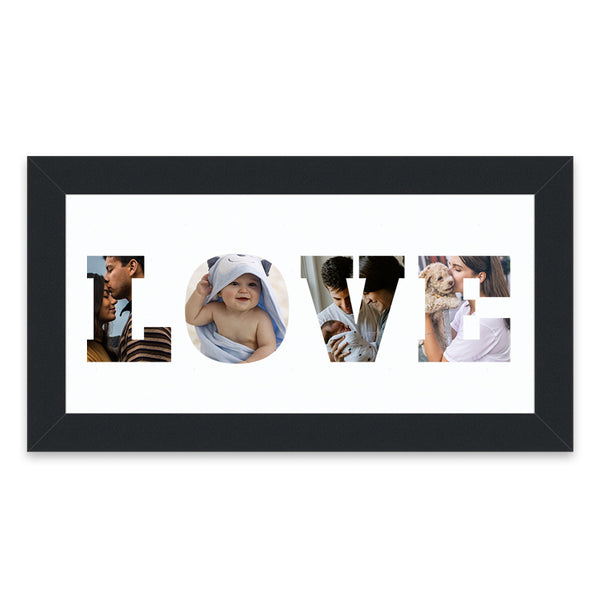 Personalized Picture Frame - Custom Picture Artwork Of Word, Name, Letter Photo Collage Of Your Choice