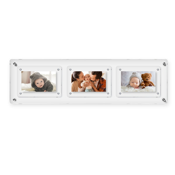 Vertical or Horizontal 4x6, 5x7, 6x8 or 8x10 Collage Picture Frame with Easy Change Magnets