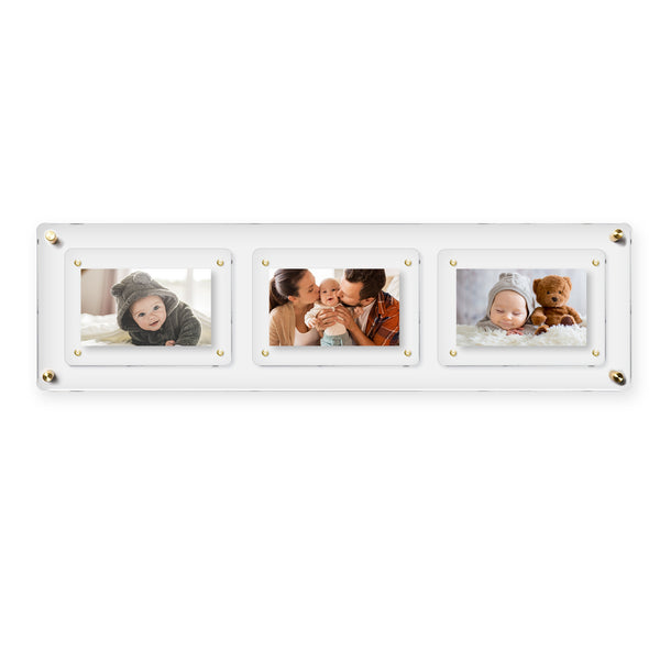 Vertical or Horizontal 4x6, 5x7, 6x8 or 8x10 Collage Picture Frame with Easy Change Magnets