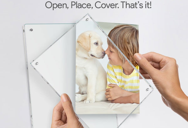 Vertical or Horizontal 4x6, 5x7, 6x8 or 8x10 Collage Picture Frame with Easy Change Magnets