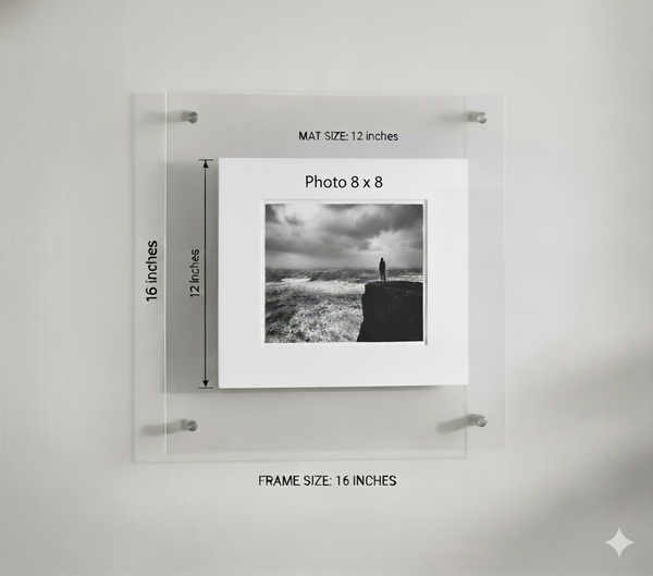 Floating Frameless Picture Frame WITH MAT