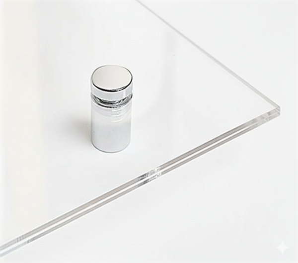 squared corner of frameless floating frame